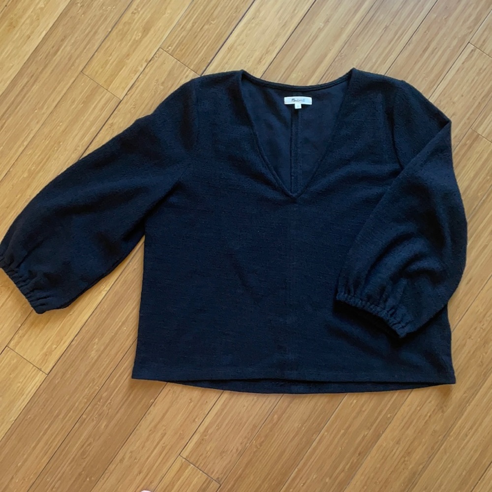 Madewell V Neck nubby texture top Size XL